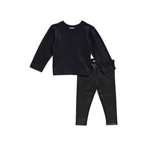 Splendid Girls' Gunmetal Hearts Top & Pants - Baby Size 12-18 M
